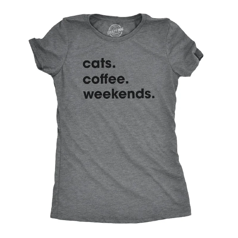 T-Shirt For Artists-Cats Coffee Weekends Women's T Shirt