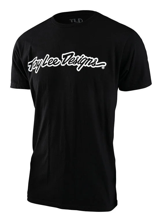 T-Shirt For Team Support-Troy Lee Designs Signature Short Sleeve Tee - Black Heather