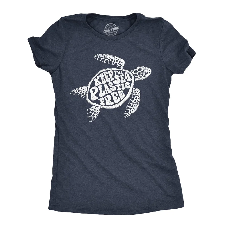 T-Shirt With Geometric Prints-Keep The Sea Plastic Fre Women's T Shirt