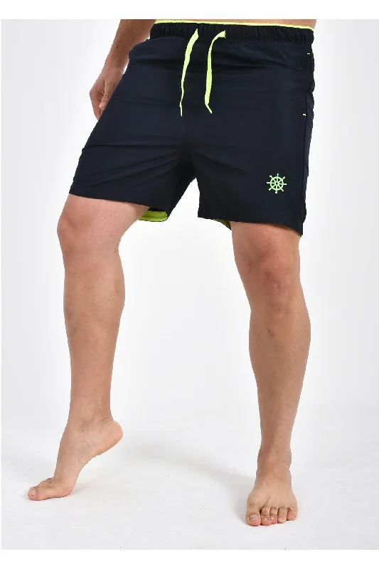 Swim Shorts For Men-Micro Rudder Embroidered Marine Shorts