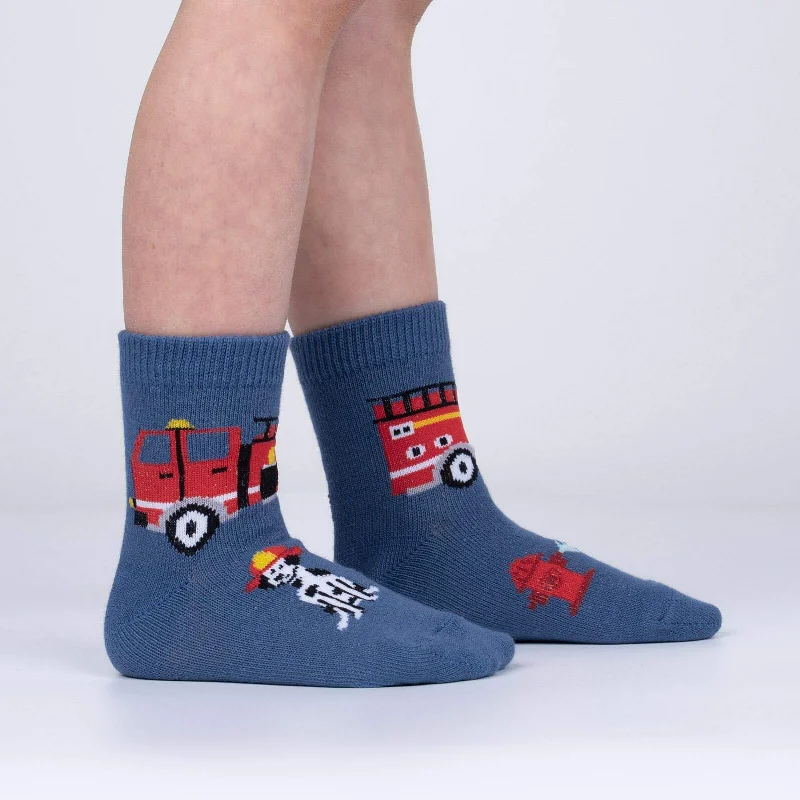 Stylish Sock-Sock it to Me Fire Truck Pup Junior Crew Socks