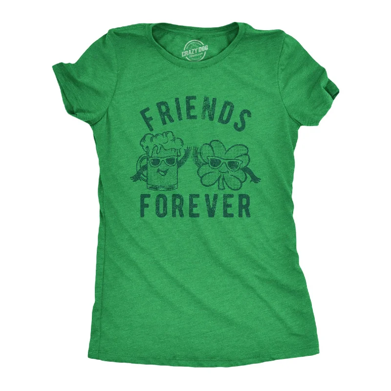 Custom T-Shirt With Company Logo-Friends Forever Beer And Clover Women's T Shirt