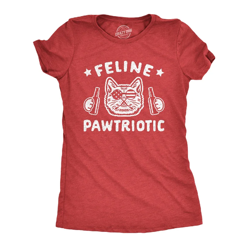 Custom T-Shirt For Family-Feline Pawtriotic Women's T Shirt