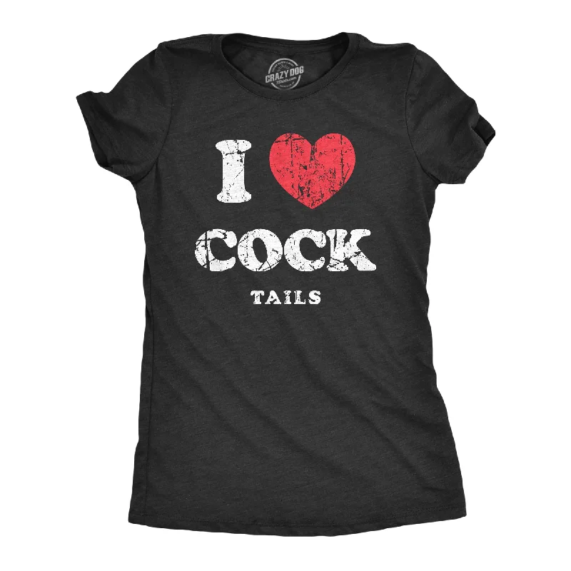 T-Shirt With Embroidered Logo-I Heart Cock Tails Women's T Shirt