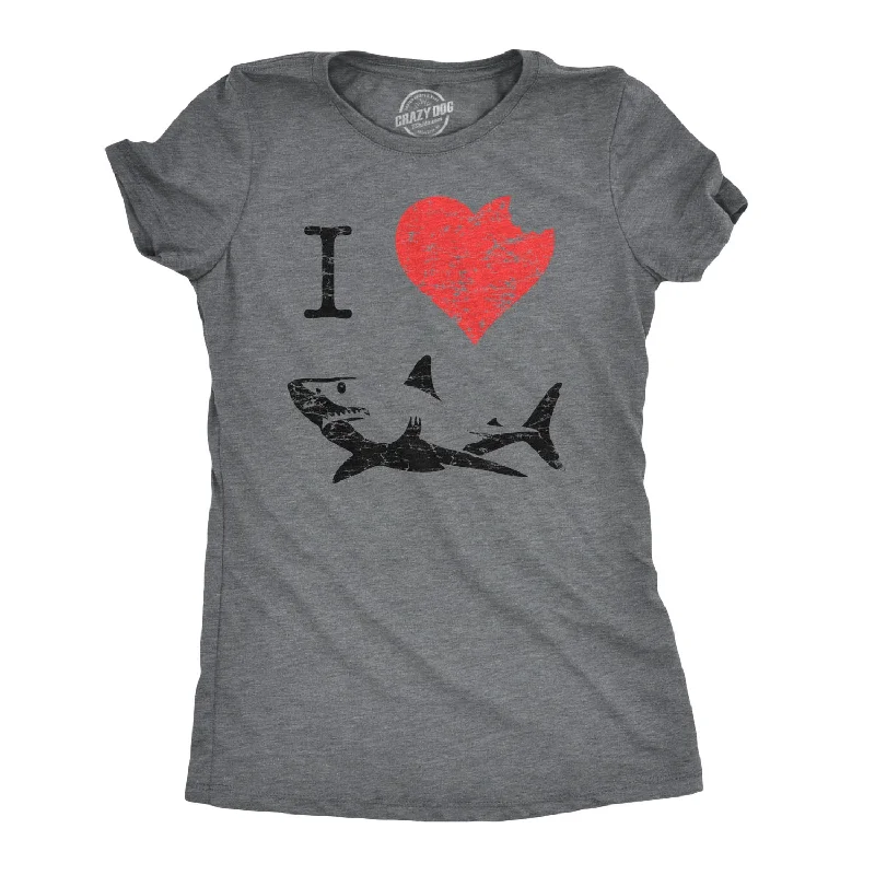 T-Shirt For Fitness-I Love Sharks Women's T Shirt