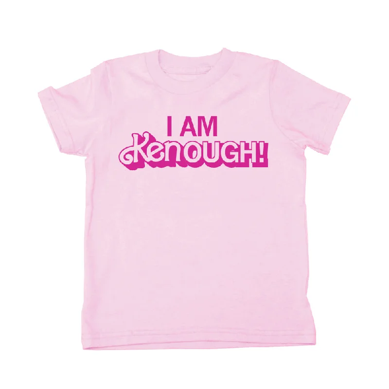 T-Shirt With Minimalist Design-I Am Kenough Kids