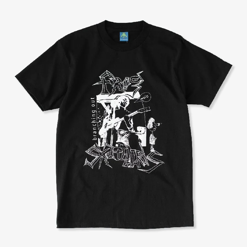 T-Shirt With Large Print-Branching Out Bootleg Tee (Black)