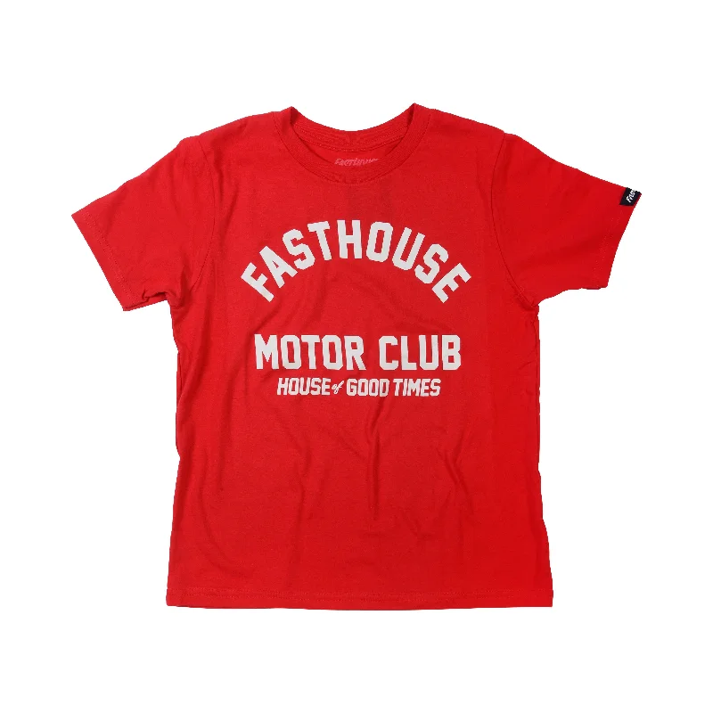 T-Shirt With Custom Print Design-Fasthouse Brigade Tee - Youth - Red