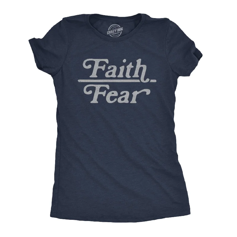 T-Shirt With Pattern Print-Faith Over Fear Women's T Shirt