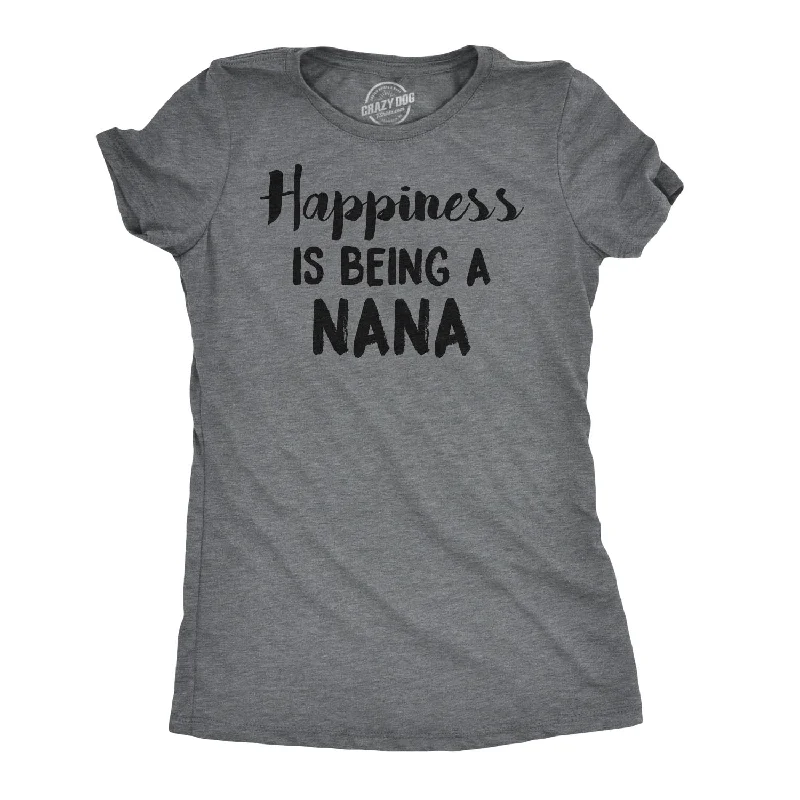 Personalized T-Shirt For Family Photos-Happiness Is Being A Nana Women's T Shirt