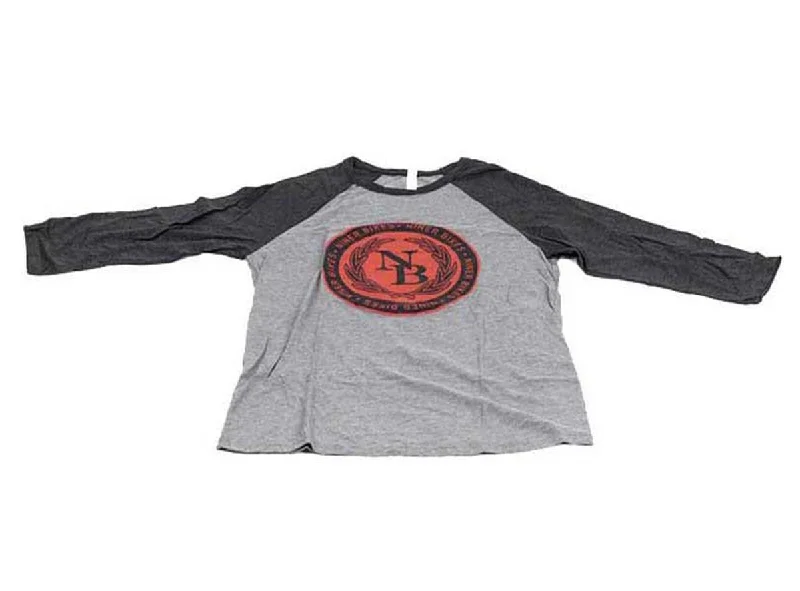 T-Shirt For School Events-Niner Commonwealth 3/4 Tee - Gray-Red