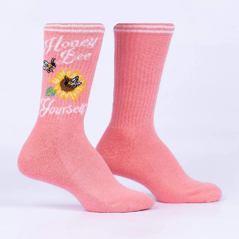 Sock For High Performance-Sock it to Me Honey Bee Yourself Ribbed Crew Athletic Socks