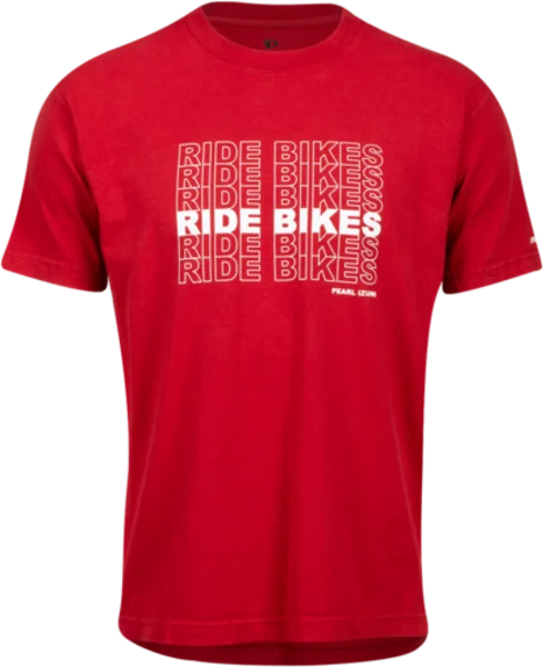 Custom T-Shirt For Parties-Pearl Izumi Cotton Graphic Tee Shirt - Ride Bikes - Cherry Red