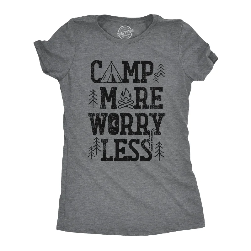 T-Shirt With Detailed Artwork-Camp More Worry Less Women's T Shirt