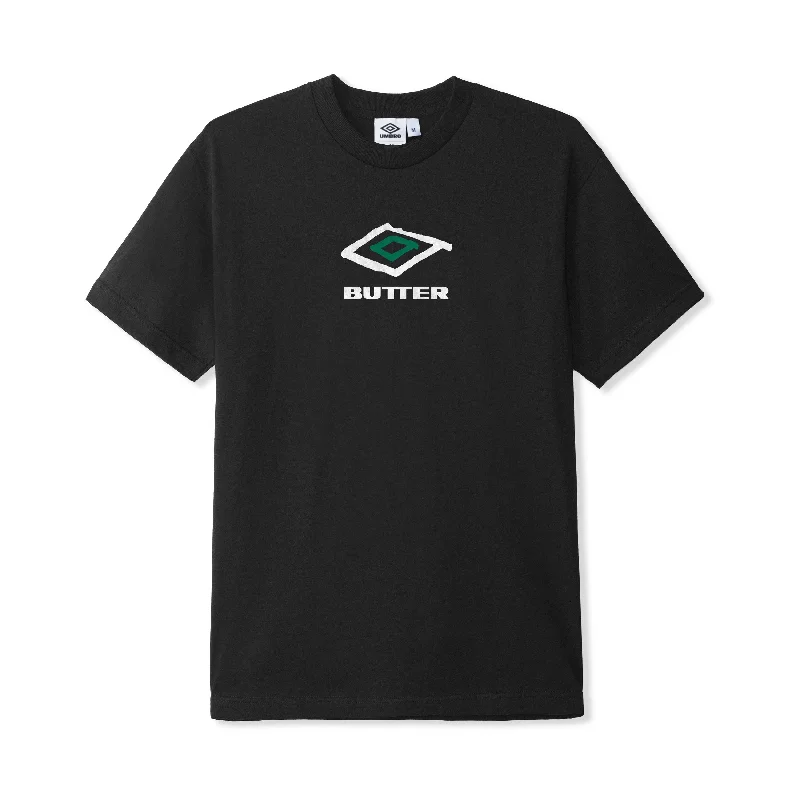 T-Shirt With Large Print-BUTTER GOODS X UMBRO - "BALL" T-SHIRT (BLACK)