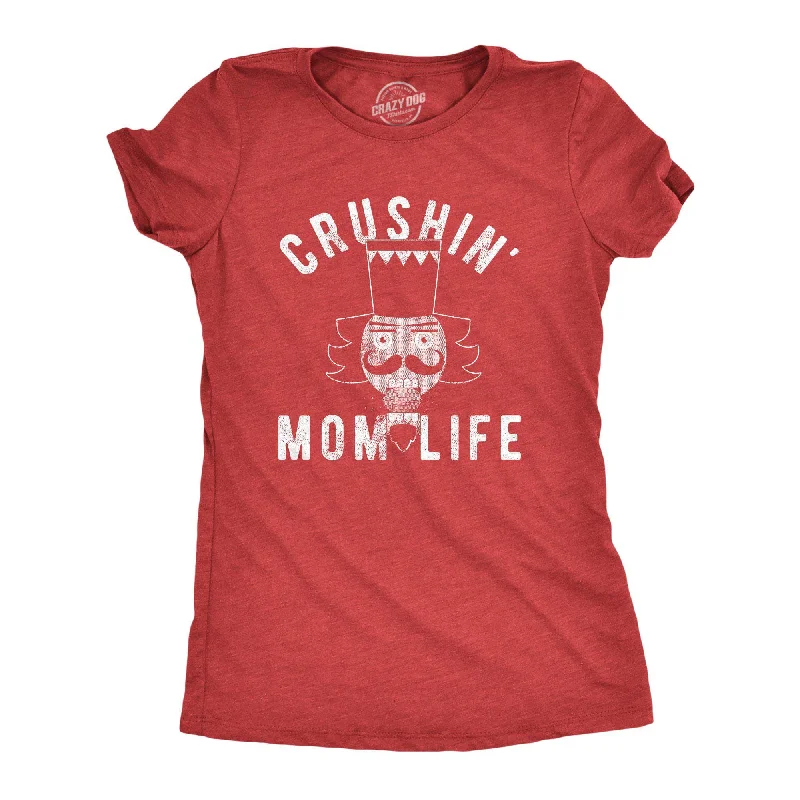 T-Shirt With Retro Style Graphics-Crushin' Mom Life Women's T Shirt