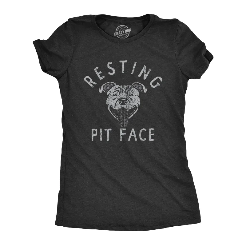 T-Shirt With Bold Patterns-Resting Pit Face Women's T Shirt