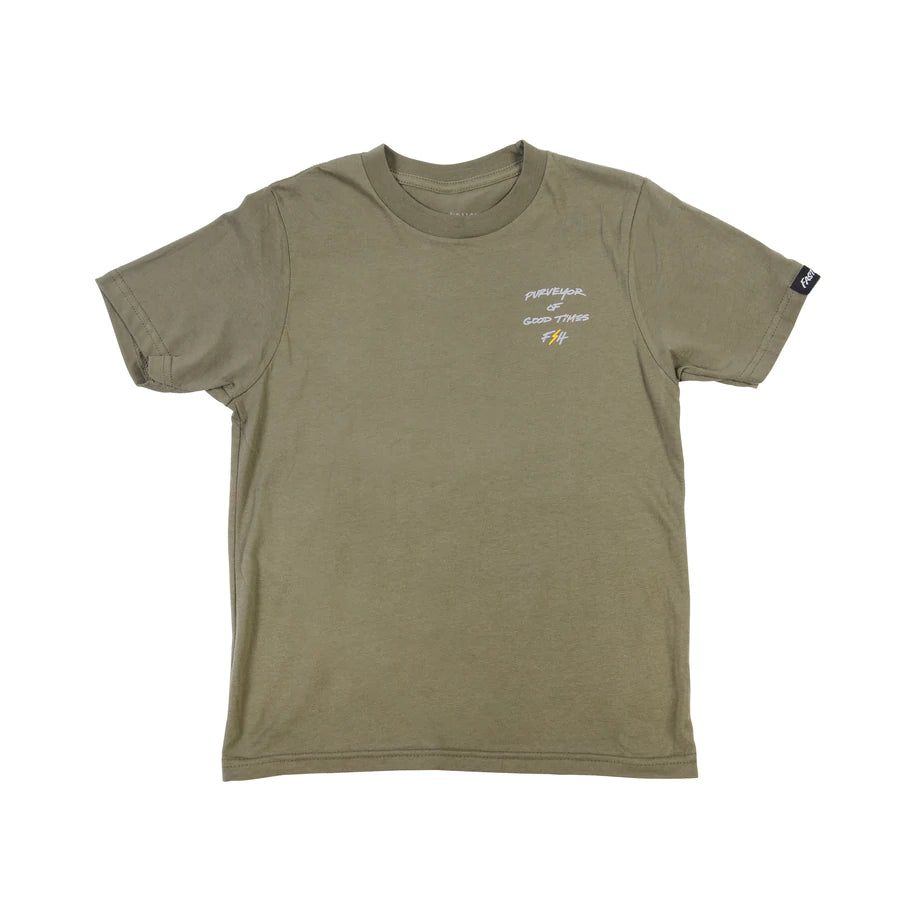 T-Shirt With Summer Design-Fasthouse Venom Tee - Youth - Light Olive