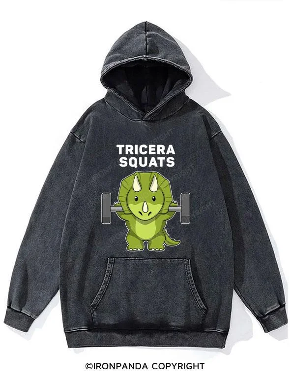 Hoodie For Trendy Outfits-Tricera squats Washed Gym Hoodie