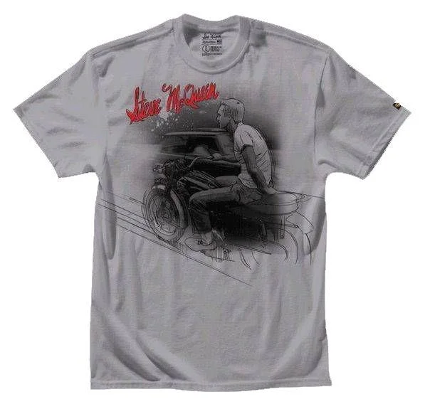 T-Shirt With Detailed Artwork-Troy Lee Designs McQueen Outdoors Tee - Gray