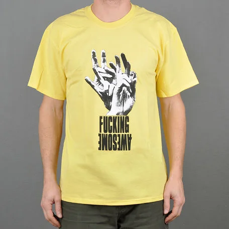 T-Shirt For Summer-FUCKING AWESOME FINGERS TEE - YELLOW