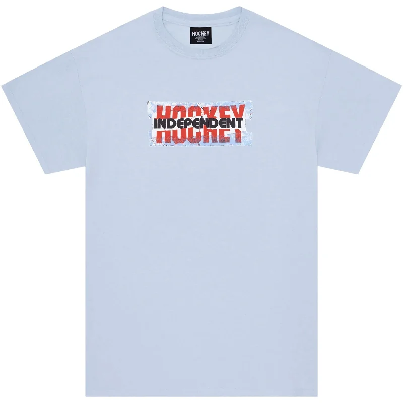 T-Shirt For Family Gatherings-Hockey x Independent Decal Tee Light Blue