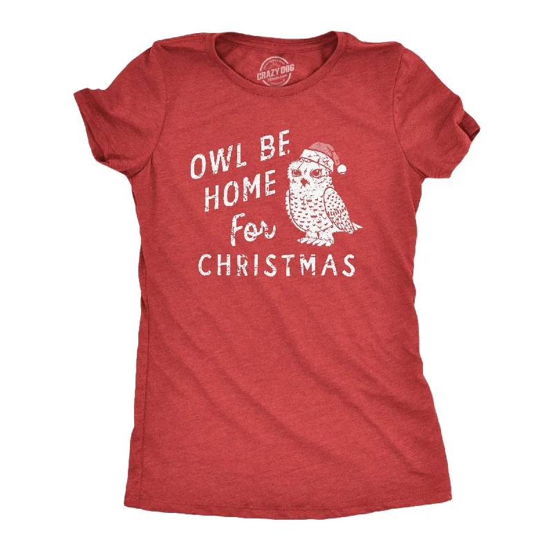 T-Shirt For Creative Gifting-Owl Be Home For Christmas Women's T Shirt