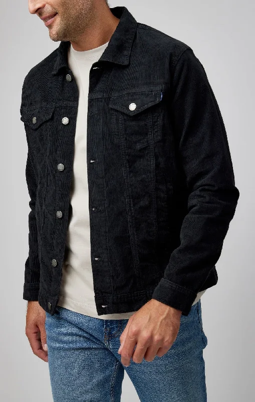 T-Shirt With Cool Color Combinations-VALLEY - Black Solid Antique Washed Jacket