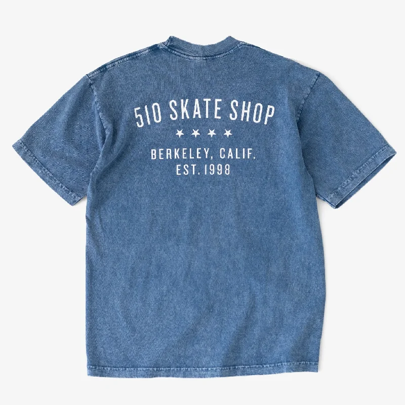 Custom T-Shirt With Image-Vintage Label (Mineral Wash Blue)