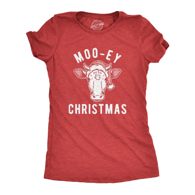 Custom T-Shirt For School Clubs-Moo-ey Christmas Women's T Shirt