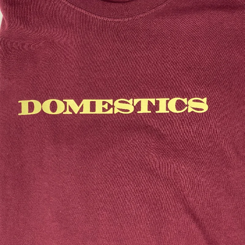 Organic Cotton T-Shirt-DOMESTICS LOGO TEE - MAROOON