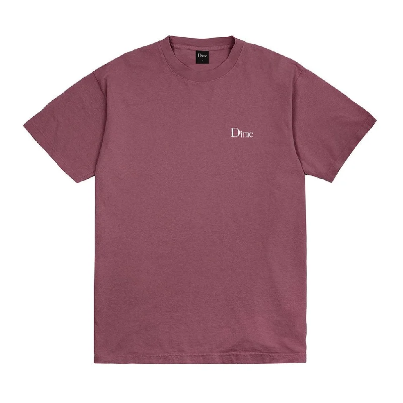 T-Shirt With Unique Design-DIME CLASSIC SMALL LOGO TEE - MAUVE