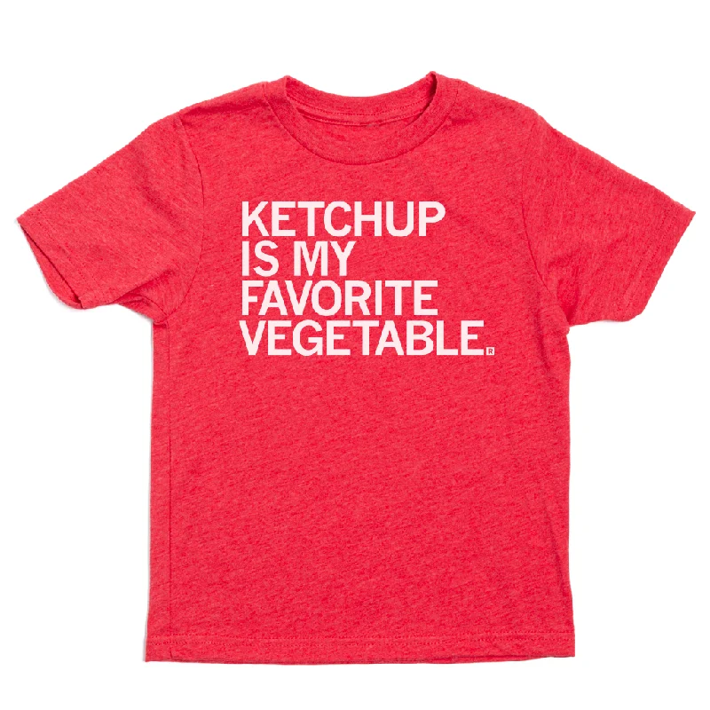 T-Shirt With Fashionable Design-Ketchup Is My Favorite Vegetable Kids