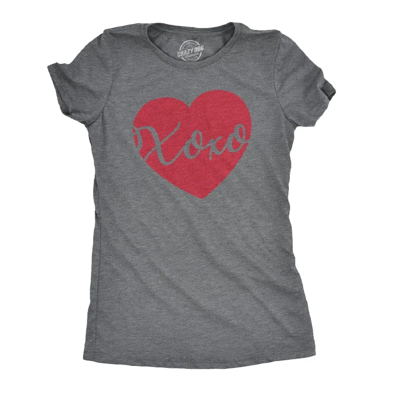 Custom T-Shirt With Slogan-XOXO Script Heart Women's T Shirt