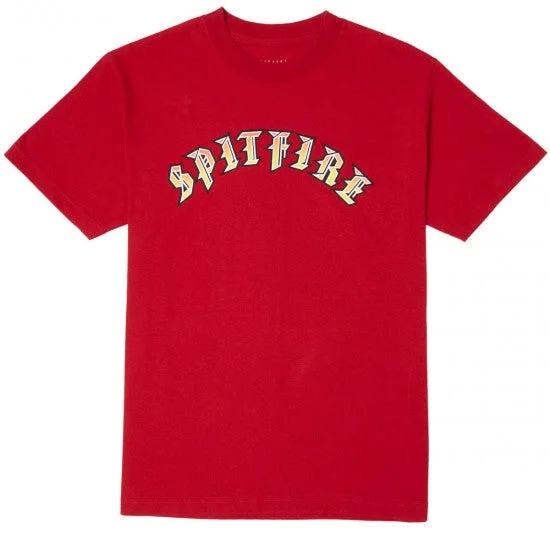 T-Shirt With Graphic Design-SPITFIRE OLD E TEE - CARDINAL