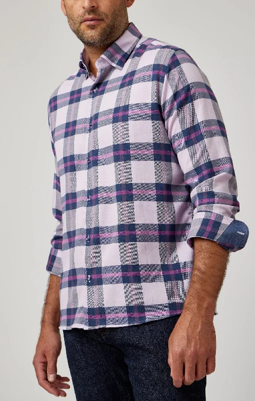 T-Shirt With Summer Theme-Lavender Tartan Plaid Drytouch Shirt