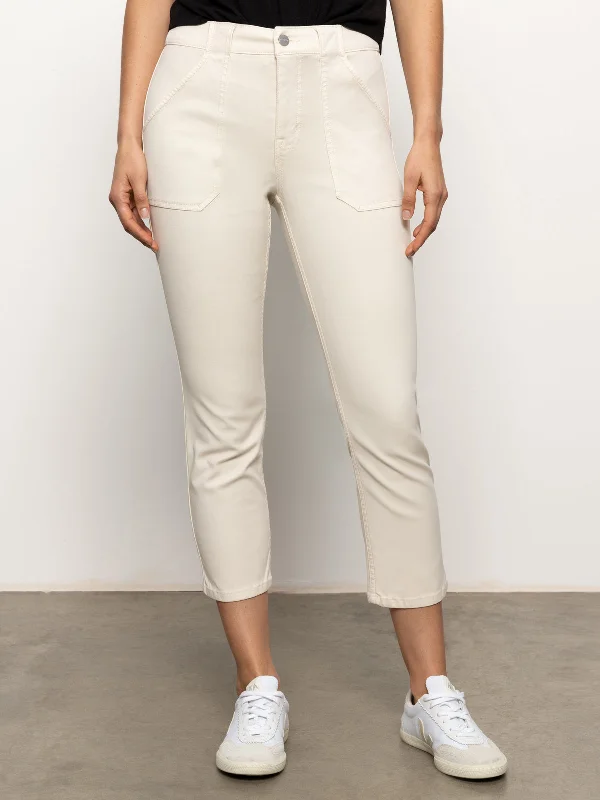 Pants For Youth Teams-Sculpted Hayden Standard Rise Straight Crop Pants Light Oat