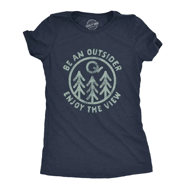 T-Shirt With Geometric Prints-Be An Outsider Enjoy The View Women's T Shirt