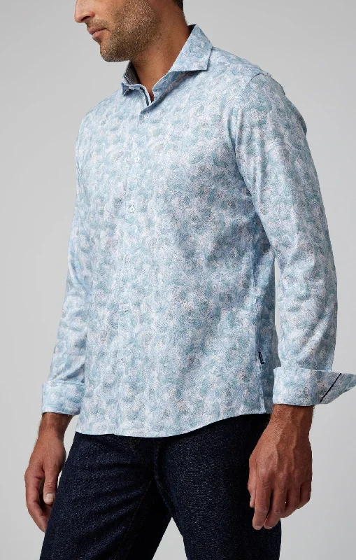 Custom T-Shirt For Fundraisers-Aqua Roses Long Sleeve Shirt