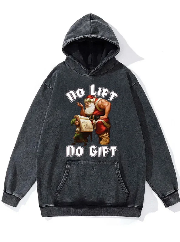 Hoodie For Custom Team Designs-no lift no gift merry Christmas Washed Gym Hoodie