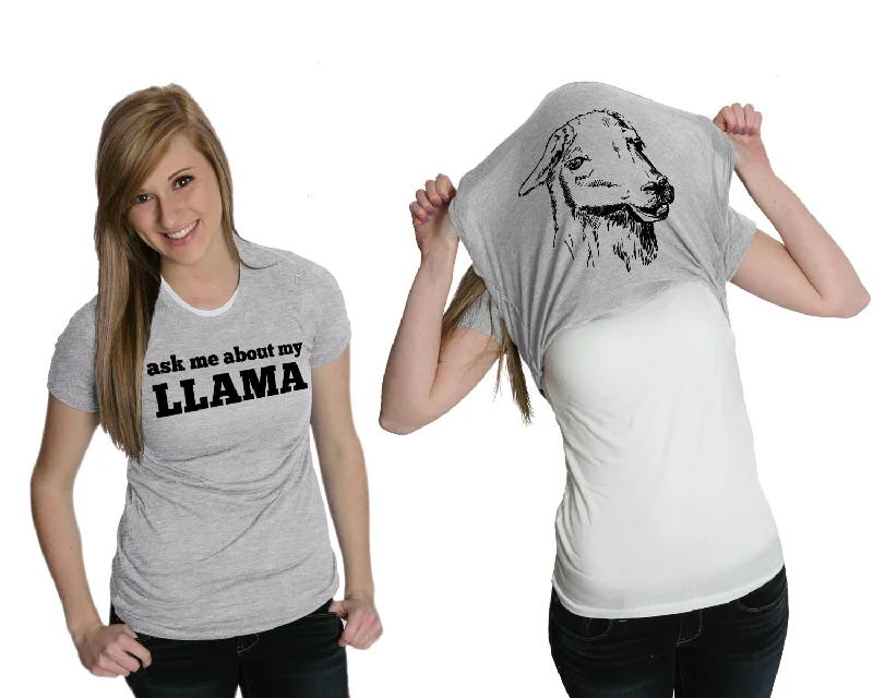 T-Shirt With Summer Design-Ask Me About My Llama Women's T Shirt