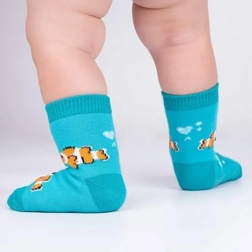 Sock With Adjustable Features-Sock it to Me Clownfish Toddler Crew Socks