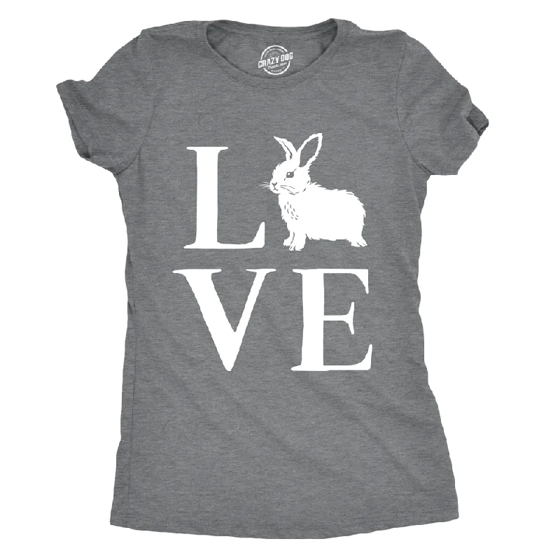 T-Shirt With Graphic Design-Love Bunny Women's T Shirt