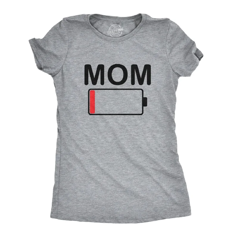 T-Shirt With Brand Logo-Mom Battery Low Women's T Shirt