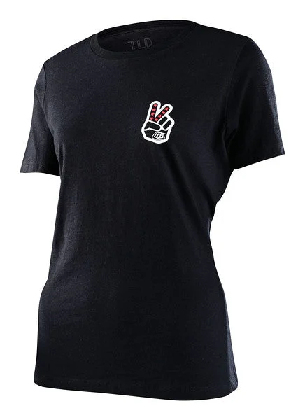 T-Shirt For Music Festivals-Troy Lee Designs Peace Out Short Sleeve Tee - Womens - Black Heather