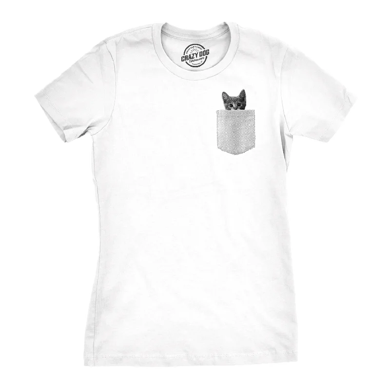 T-Shirt For Music Lovers Gifts-Pocket Cat Women's T Shirt