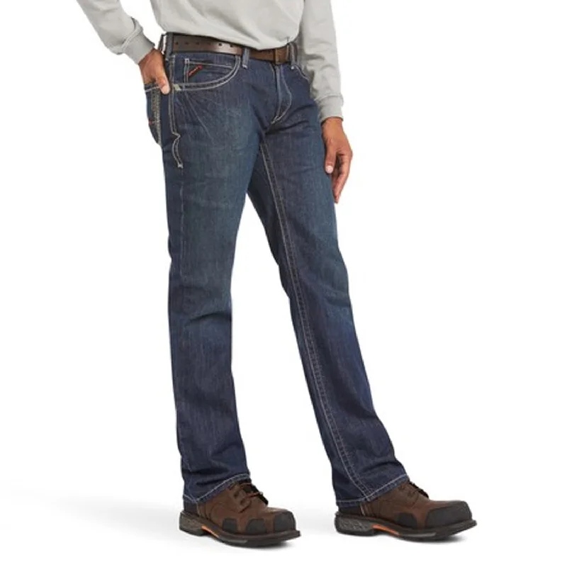 Pants With Custom Tags-Ariat Men's Flame Resistant M4 Relaxed Boundary Boot Cut Jean