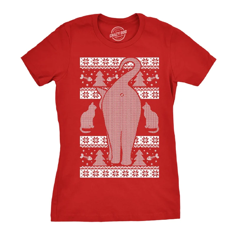 Custom T-Shirt-Festive Feline Butt Women's T Shirt