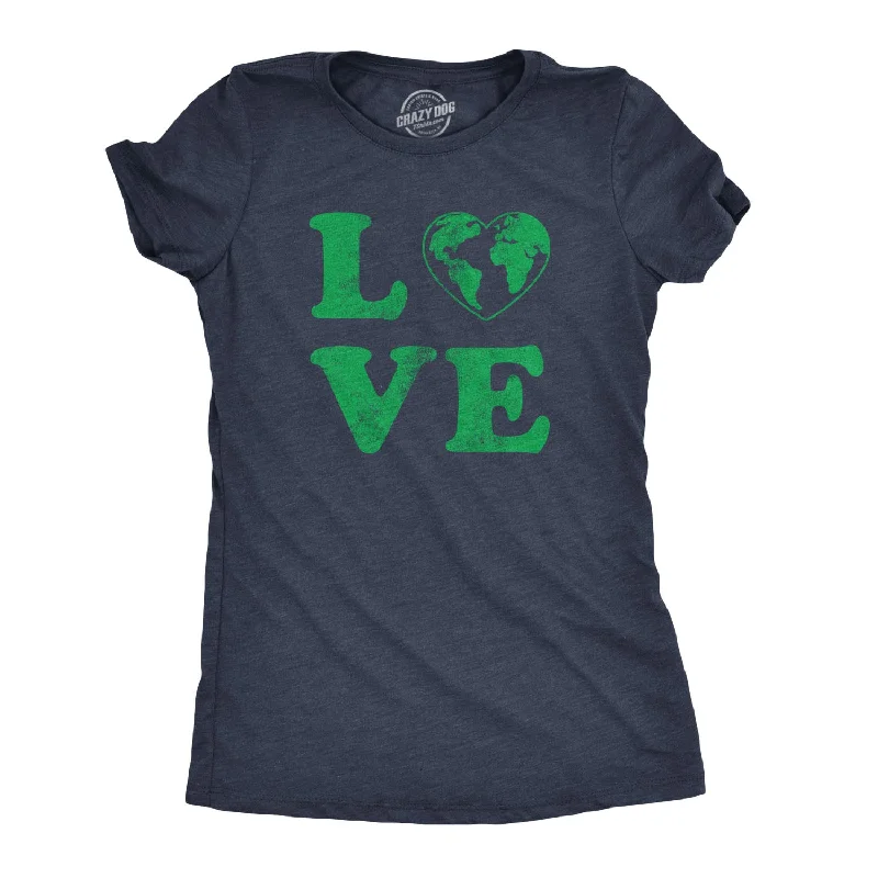 T-Shirt With Bold Artistic Prints-Love Planet Earth Day Women's T Shirt