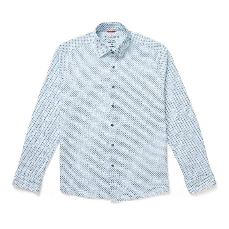 T-Shirt For Sale-Blue Knot Geo Print Drytouch Shirt